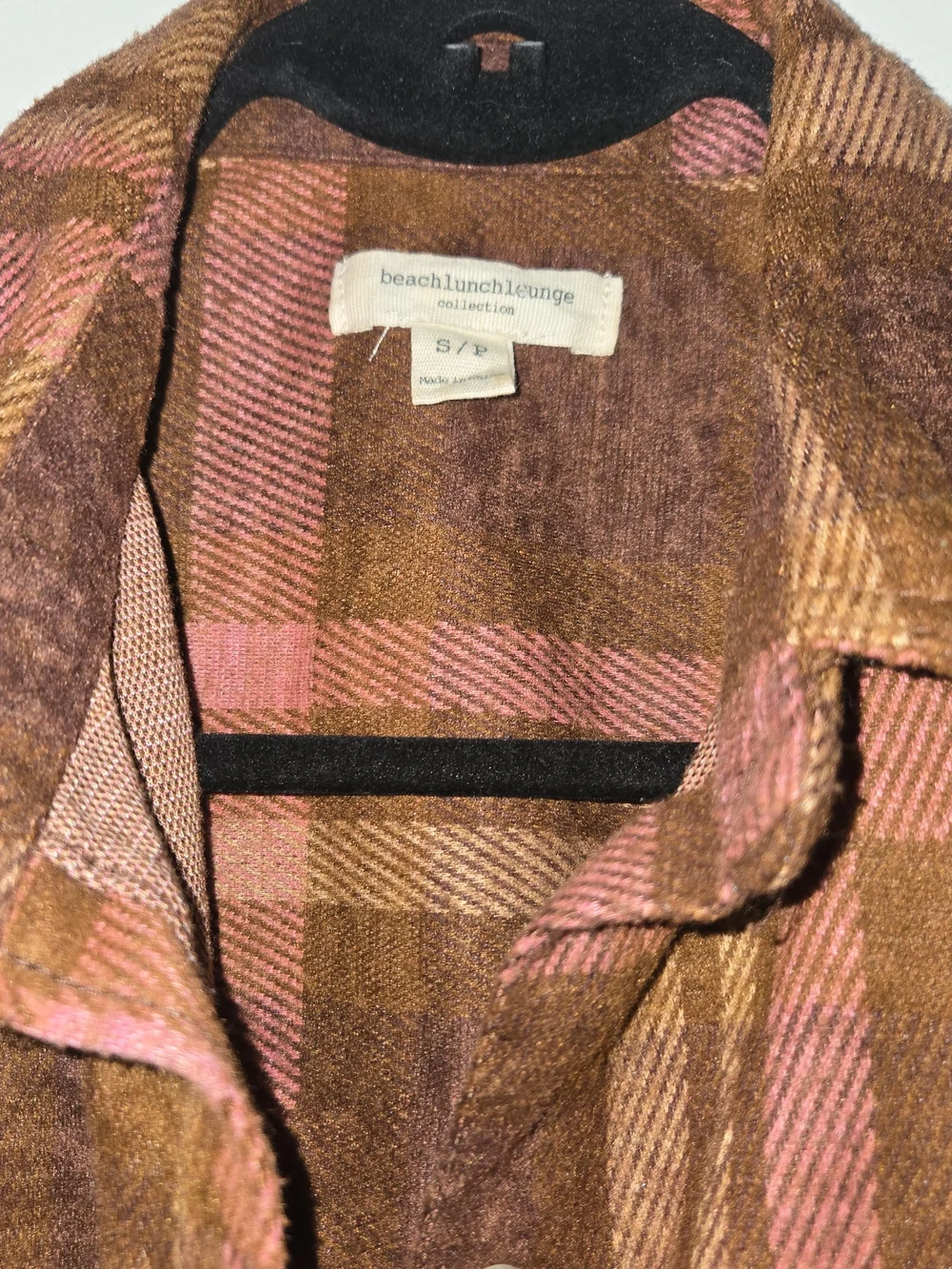 🎀Pink & Brown Plaid Button-Up Shacket - Picture 4 of 4